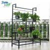 Steve & Leif Gardening Supplies 2 - 3 Steps Gardening Plant Rack With Wheels For Flower Pots (Black)