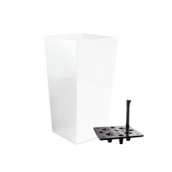 Prosperplast [Made In Poland] Urbi Square Pot (325x325x610mm) White + Self Watering System [Bundle Deal]