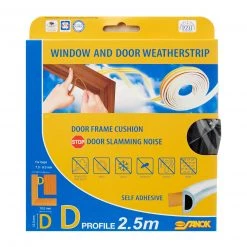 Steve & Leif Home & Lifestyle D-Profile Window & Door Seals 12x10mm (2.5m) - Weatherstrips