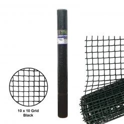 Steve & Leif HDPE Garden Mesh / Plant Support (10x10mm) Grid (Black/Green) Gardening Supplies