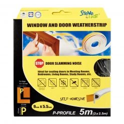Steve & Leif P-Profile Window & Door Seals 9x5.5mm (2x2.5m) - Weatherstrips Home & Lifestyle