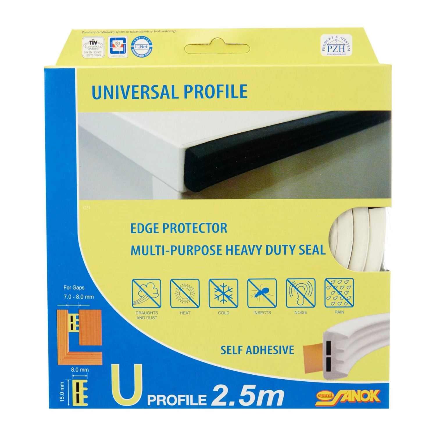 Steve & Leif Home & Lifestyle U-Profile Window & Door Seals 15x8mm (2.5m) - Weatherstrips 4 Steve & Leif Home & Lifestyle U-Profile Window & Door Seals 15x8mm (2.5m) - Weatherstrips