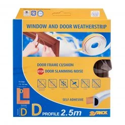 Steve & Leif Home & Lifestyle D-Profile Window & Door Seals 12x10mm (2.5m) - Weatherstrips