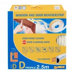 Steve & Leif Home & Lifestyle D-Profile Window & Door Seals 12x10mm (2.5m) - Weatherstrips