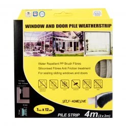Steve & Leif Pile Window & Door Seals 7x12mm (4m) - Weatherstrips Home & Lifestyle