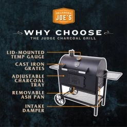 Char-Broil Oklahoma Joe's Judge Charcoal Heavy Duty Grill Barbecue Grill