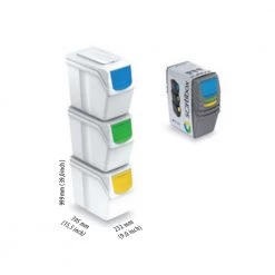 Prosperplast Home & Lifestyle 3 Layers Sortibox 3 Waste Bin 20L