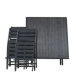 Steve & Leif Black Campsite Outdoor/Indoor 5pcs Square Table & Chair Set Home & Lifestyle