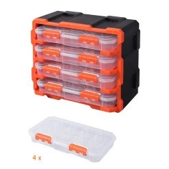 Tactix Modular Storage Tower With 4 Organizers - Plastic Rack DIY & Power Tools