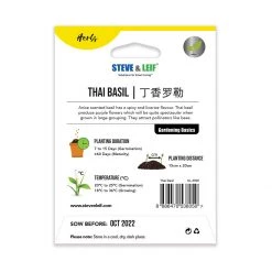 Steve & Leif Gardening Supplies Thai Basil Seeds