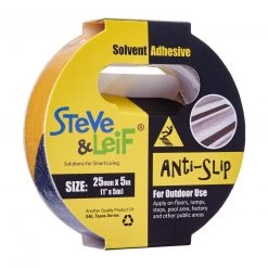 Steve & Leif Yellow/Black Outdoor Anti-Slip Tape (25Mm X 5M)