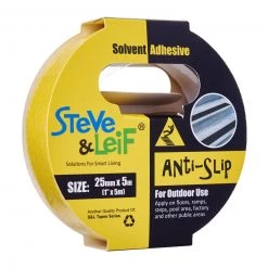 Steve & Leif Yellow Outdoor Anti-Slip Tape (25Mm X 5M) Stationery & Tapes