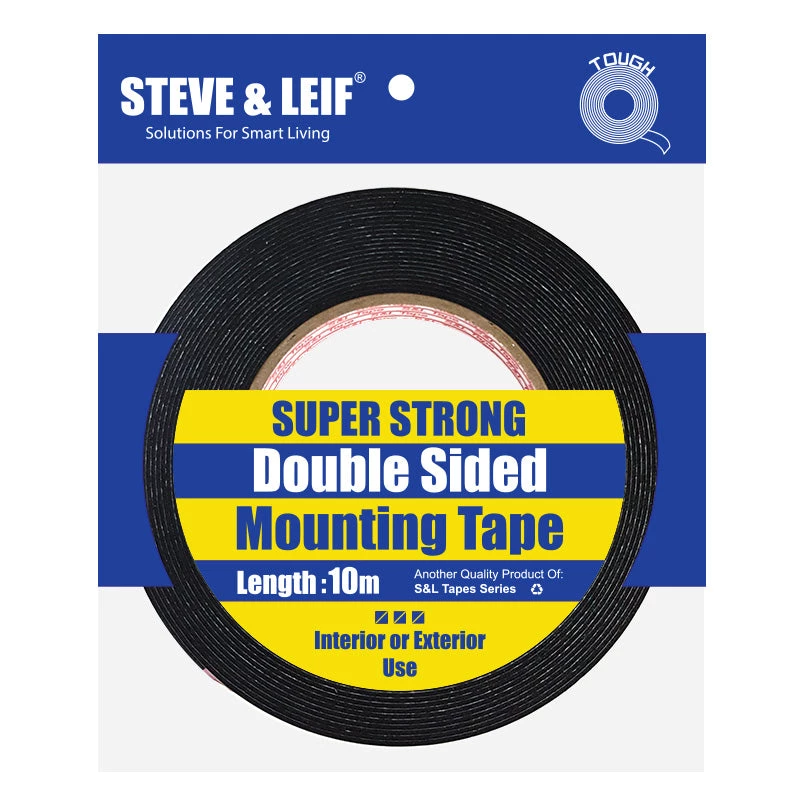 Steve & Leif Super Strong Double-Sided Black Pe Foam Mounting Tape (12Mm X 10M) Stationery & Tapes 3 Steve & Leif Super Strong Double-Sided Black Pe Foam Mounting Tape (12Mm X 10M) Stationery & Tapes