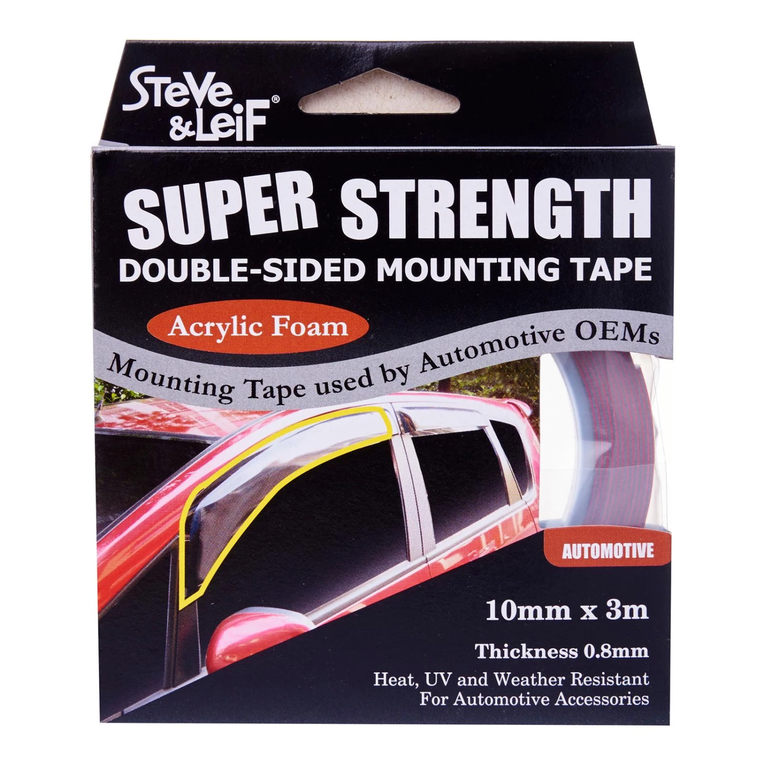 Steve & Leif Double Sided High Bond Automotive Acrylic Foam Tape (10mm X 3m) DIY & Power Tools 3 Steve & Leif Double Sided High Bond Automotive Acrylic Foam Tape (10mm X 3m) DIY & Power Tools