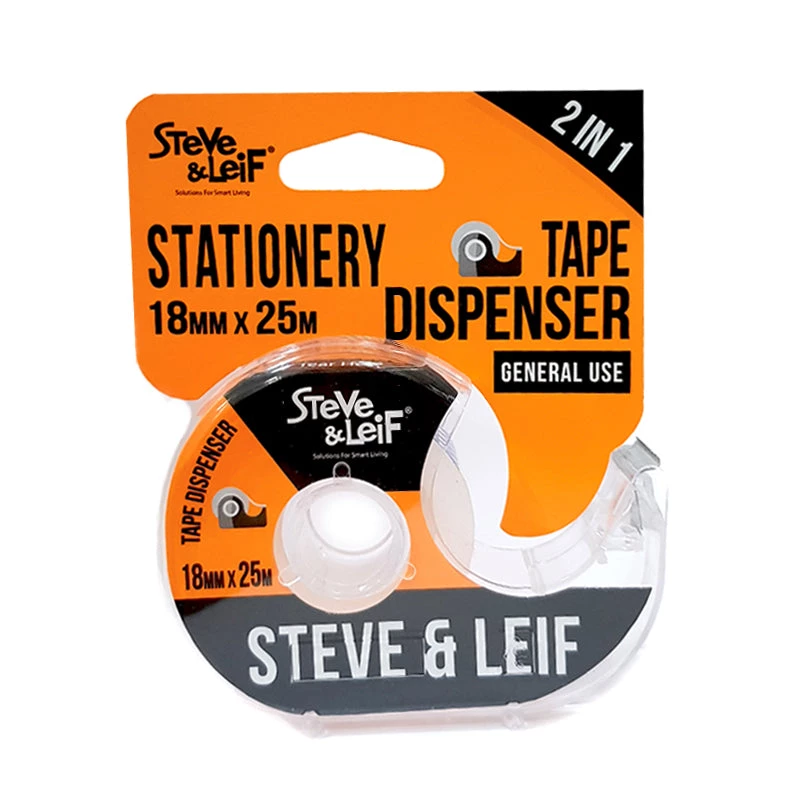 Steve & Leif Stationery & Tapes Clear Stationery Tape Dispenser With Tape (18Mm X 25M) 3 Steve & Leif Stationery & Tapes Clear Stationery Tape Dispenser With Tape (18Mm X 25M)