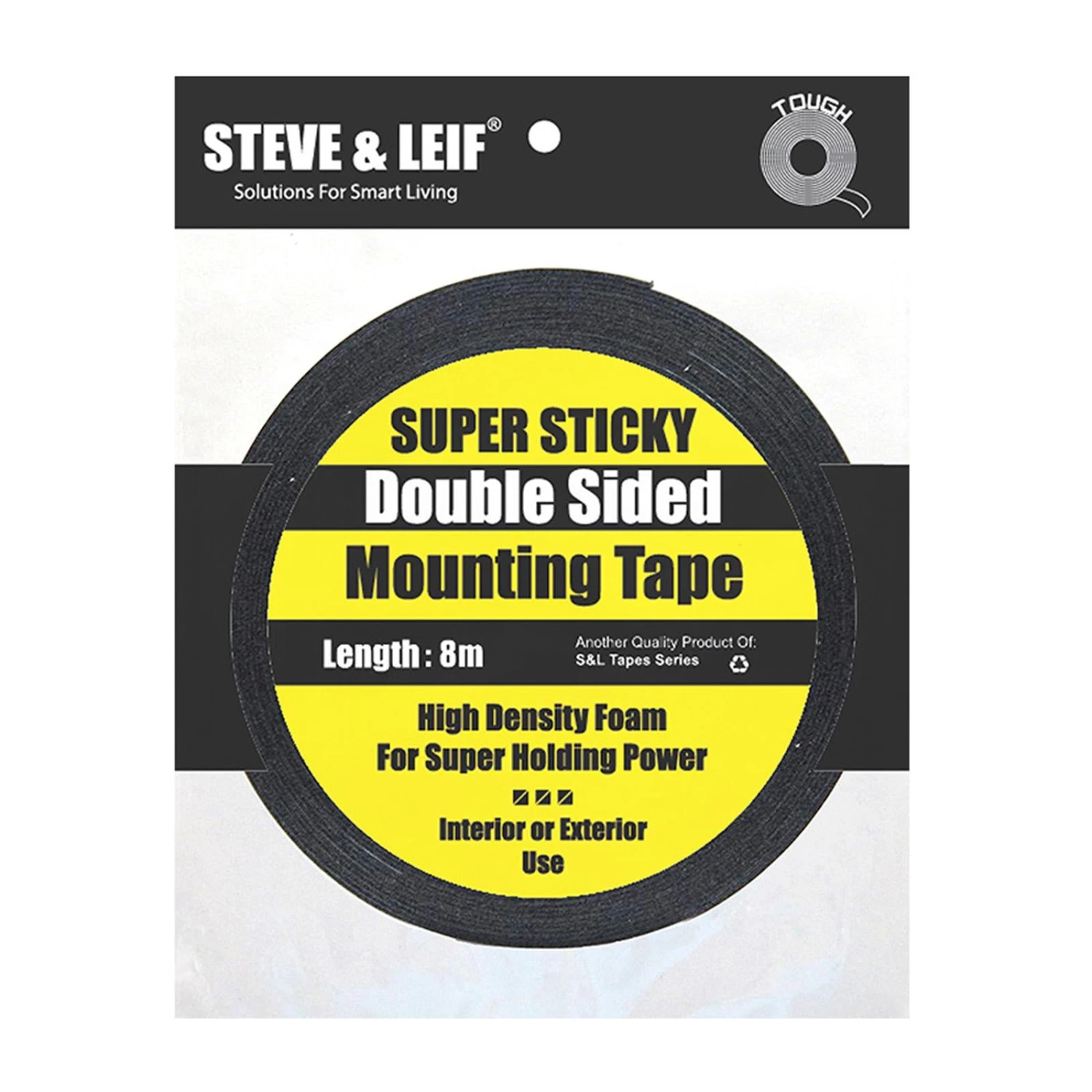 Stationery & Tapes Steve & Leif Double Sided Super Sticky Black Foam Tape (8m) 4 Stationery & Tapes Steve & Leif Double Sided Super Sticky Black Foam Tape (8m)