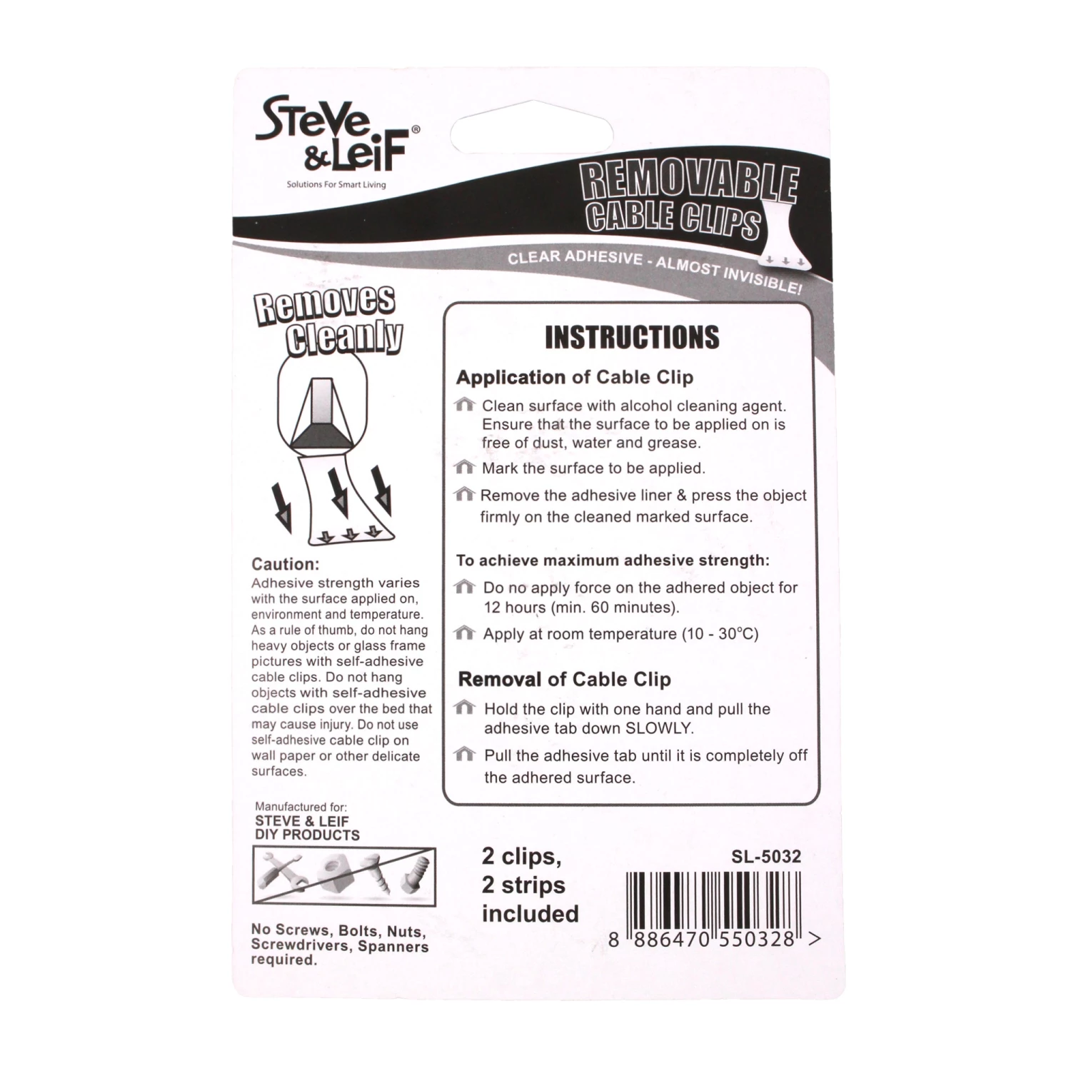 Steve & Leif Removable Cable Clips (L) Home & Lifestyle 4 Steve & Leif Removable Cable Clips (L) Home & Lifestyle