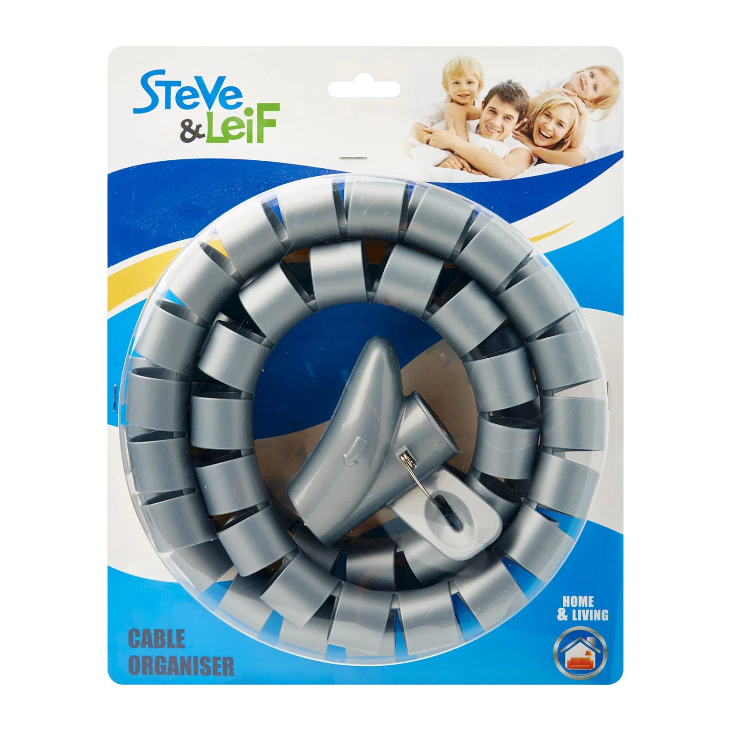 Steve & Leif Gray Cable Organiser 3cm X 1.5m Home & Lifestyle 3 Steve & Leif Gray Cable Organiser 3cm X 1.5m Home & Lifestyle