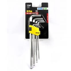 Steve & Leif Home & Lifestyle 9 Piece Ball Point Hex Key Long Handle Black