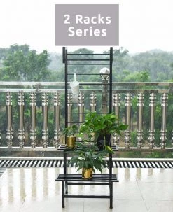 Steve & Leif Gardening Supplies 2 - 3 Steps Gardening Plant Rack With Wheels For Flower Pots (Black) 20 Steve & Leif Gardening Supplies 2 - 3 Steps Gardening Plant Rack With Wheels For Flower Pots (Black)