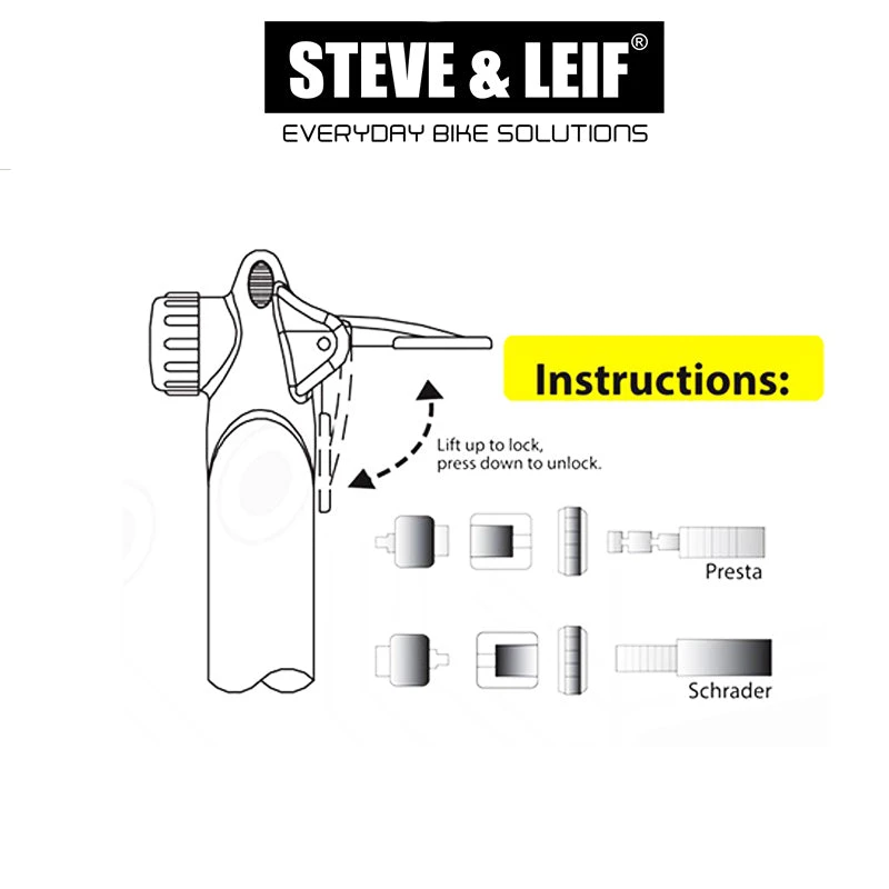 Steve & Leif Bicycle Accessories Cosmic Yellow High-Pressure Floor Pump With Gauge 4 Steve & Leif Bicycle Accessories Cosmic Yellow High-Pressure Floor Pump With Gauge