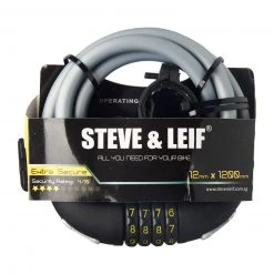 Steve & Leif Spiral Combination Lock With Bracket (12mm X 1200mm) Bicycle Accessories