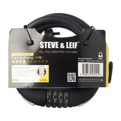 Steve & Leif Spiral Combination Lock With Bracket (12mm X 1200mm) Bicycle Accessories