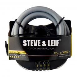 Steve & Leif Bicycle Accessories Spiral Combination Lock With Bracket (12mm X 1800mm)