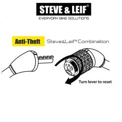 Steve & Leif Bicycle Accessories Self-Coiling Combination Lock (6mm X 1200mm)
