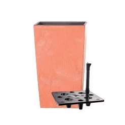 Prosperplast [Made In Poland] Urbi Square Effect Pot (325x325x610mm) Terracotta + Self Watering System [Bundle Deal] Gardening Supplies