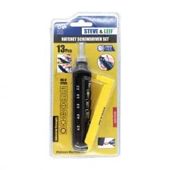 Steve & Leif Home & Lifestyle 13 In 1 Precision Yellow/Blue Ratchet Screwdriver Set