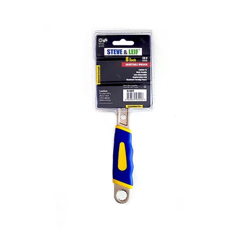 Steve & Leif 8" Adjustable Wrench With Grip CR-V Steel 4 Steve & Leif 8" Adjustable Wrench With Grip CR-V Steel