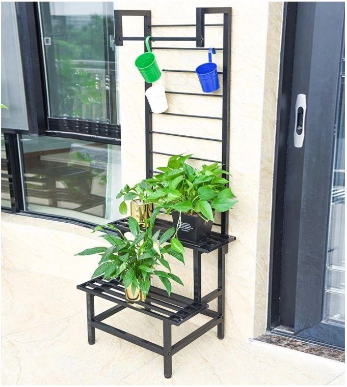 Steve & Leif Gardening Supplies 2 - 3 Steps Gardening Plant Rack With Wheels For Flower Pots (Black) 7 Steve & Leif Gardening Supplies 2 - 3 Steps Gardening Plant Rack With Wheels For Flower Pots (Black)
