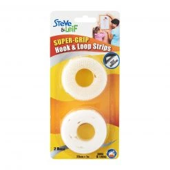 Steve & Leif Home & Lifestyle SuperGrip White Hook And Loop (2 Rolls)
