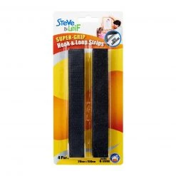 Steve & Leif Super Grip Black Hook And Loop Strips (4 Sets) Home & Lifestyle
