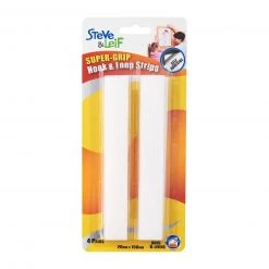 Steve & Leif SuperGrip White Hook And Loop Strips (4 Sets)