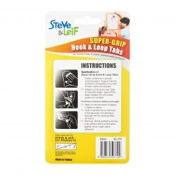 Steve & Leif Home & Lifestyle Super Grip Black Hook And Loop Tabs (12 Pairs)