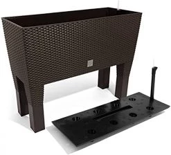 Prosperplast Rato Case High Basket Weave Flower Pot (600x245x460mm) Gardening Supplies