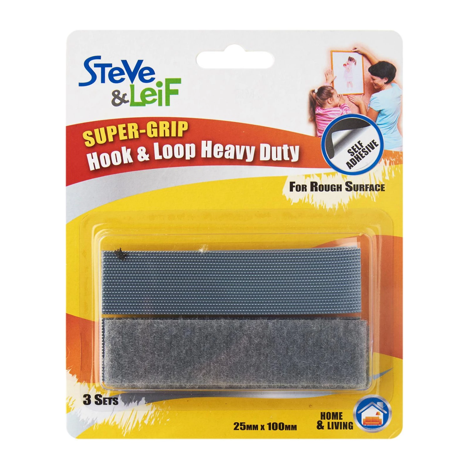 Steve & Leif SuperGrip Grey Heavy Duty Hook And Loop Strips (3 Sets) Home & Lifestyle 3 Steve & Leif SuperGrip Grey Heavy Duty Hook And Loop Strips (3 Sets) Home & Lifestyle