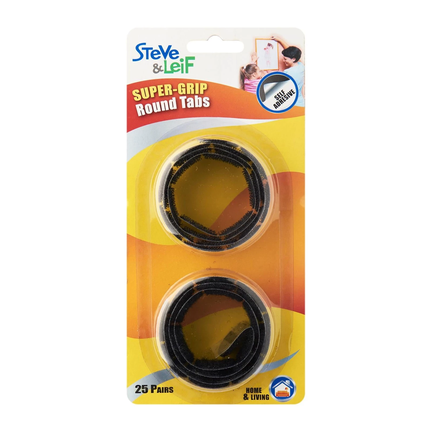 Steve & Leif SuperGrip Black Hook And Loop Round Tabs (25 Sets) 3 Steve & Leif SuperGrip Black Hook And Loop Round Tabs (25 Sets)