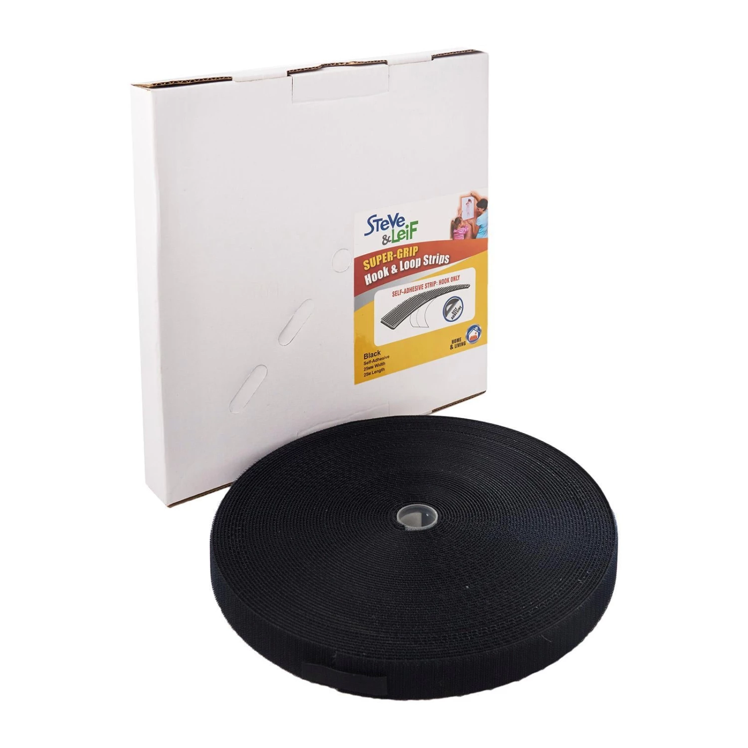 Steve & Leif Super-Grip Hook & Loop Series (Hook Only 25mm X 25 Meters) Black 3 Steve & Leif Super-Grip Hook & Loop Series (Hook Only 25mm X 25 Meters) Black
