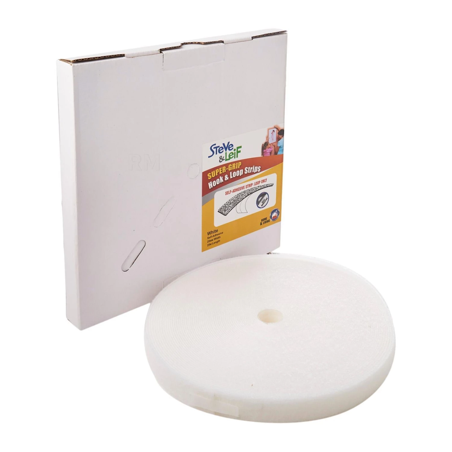 Steve & Leif Home & Lifestyle Super-Grip Hook & Loop Strips (Loop 25mm X 25 Meters) White 3 Steve & Leif Home & Lifestyle Super-Grip Hook & Loop Strips (Loop 25mm X 25 Meters) White