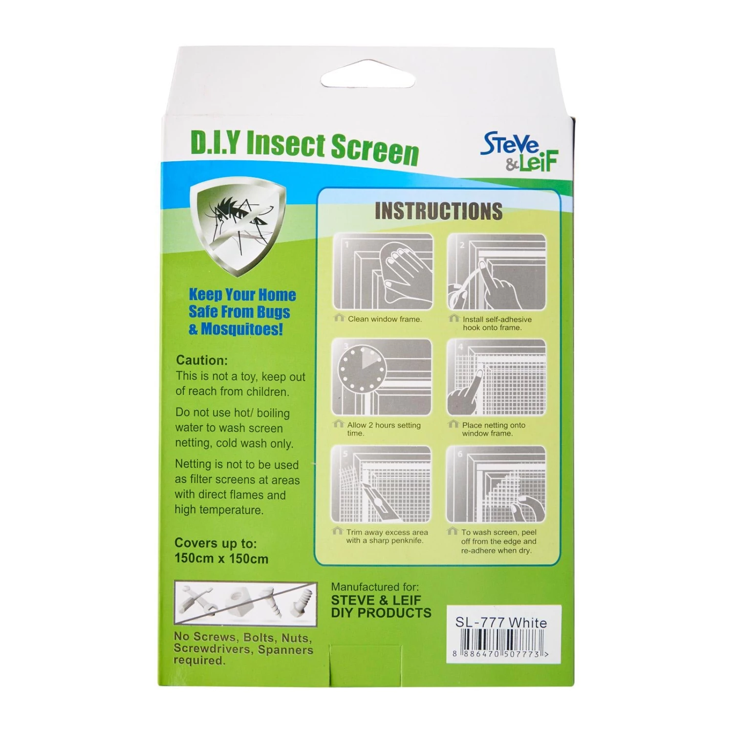 Steve & Leif DIY Window Polyester Insects Screen (1.5M X 1.5M) Home & Lifestyle 7 Steve & Leif DIY Window Polyester Insects Screen (1.5M X 1.5M) Home & Lifestyle