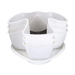 Prosperplast Coubi Stackable 3 Layers Herbal Pots (White) Gardening Supplies