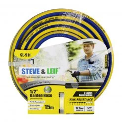 Steve & Leif 1/2" 15M Blue/Yellow Garden Hose Gardening Supplies