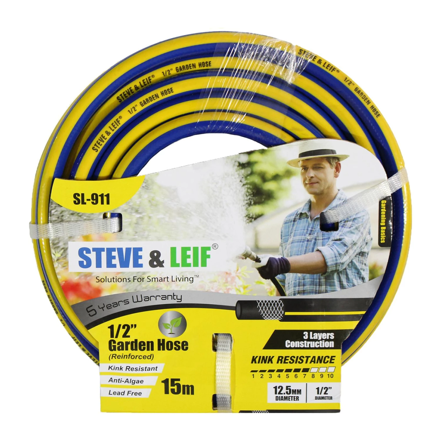 Steve & Leif 1/2" 15M Blue/Yellow Garden Hose Gardening Supplies 3 Steve & Leif 1/2" 15M Blue/Yellow Garden Hose Gardening Supplies