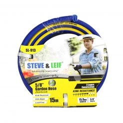 Steve & Leif Gardening Supplies 5/8" 15M Blue/Yellow Garden Hose