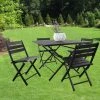 Steve & Leif Black Campsite Outdoor/Indoor 5pcs Square Table & Chair Set Home & Lifestyle