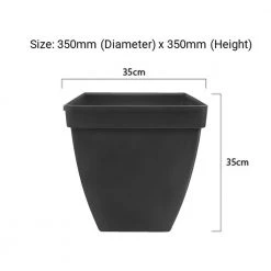 Baba Gardening Supplies BI-SP-350 Helen Square Plant Pot 35cm