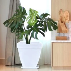 Baba Gardening Supplies BI-SP-350 Helen Square Plant Pot 35cm